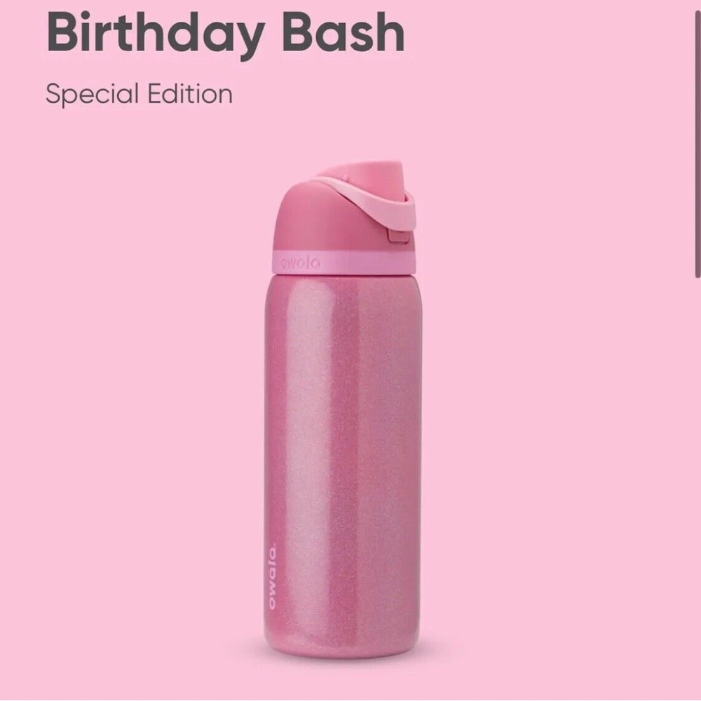 NWT Owala Back Girl Vault Birthday Bash 2024 Pink Sparkles Freesip 32oz